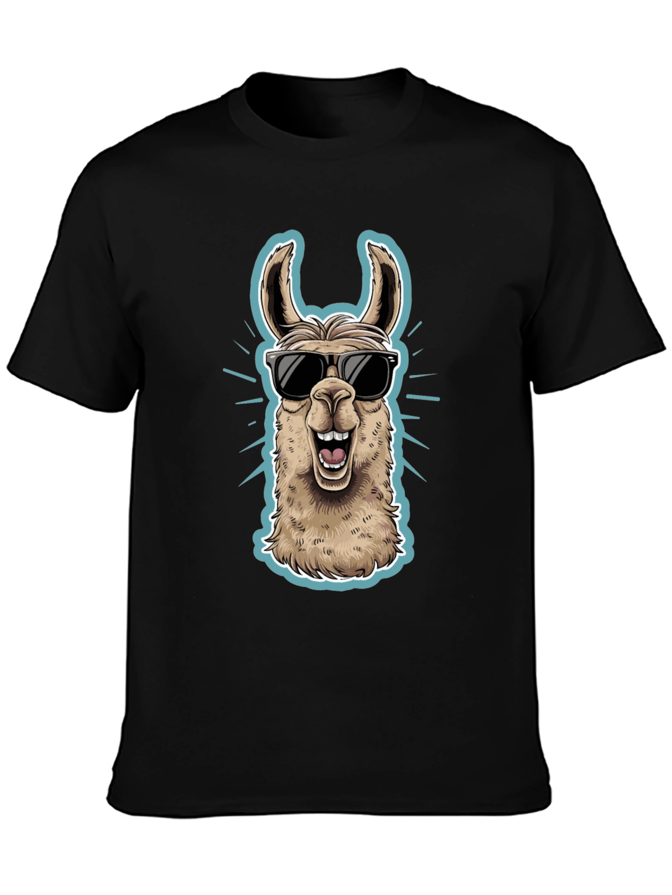 Cool Llama Graphic Tee - Mens Black T-Shirt