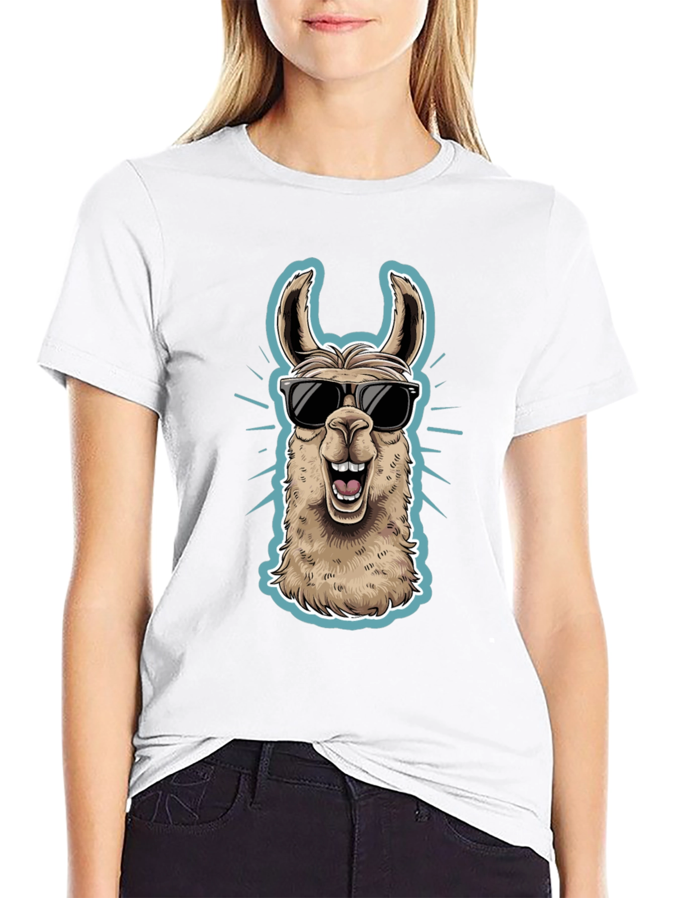 Cool Llama Graphic Tee - Mens Black T-Shirt