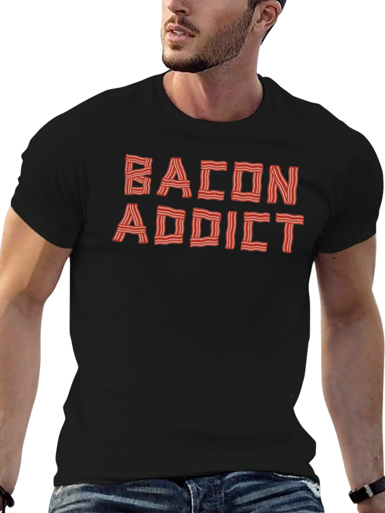 Bacon Addict Graphic Tee - Funny Food Lover T-Shirt