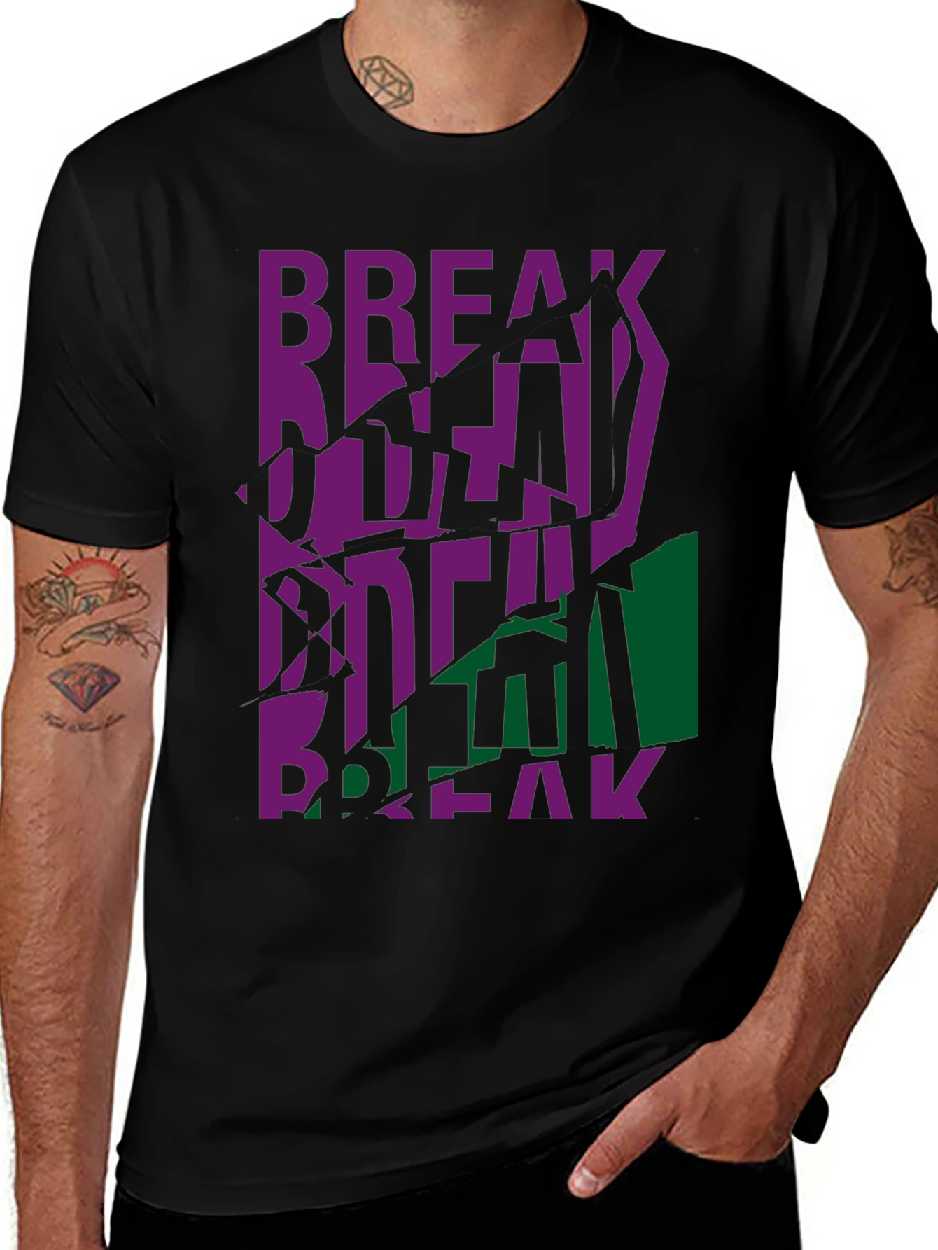 Distorted Break Graphic Tee - Modern Streetwear Shirt