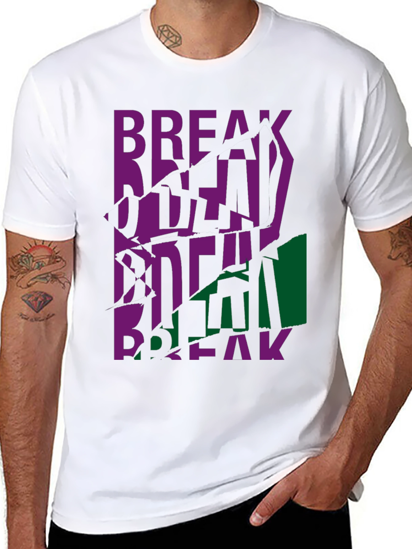 Distorted Break Graphic Tee - Modern Streetwear Shirt