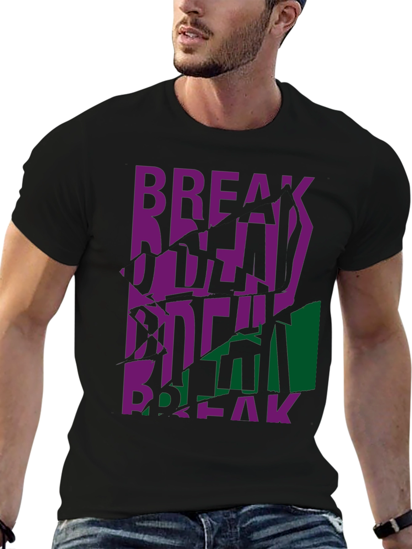Distorted Break Graphic Tee - Modern Streetwear Shirt