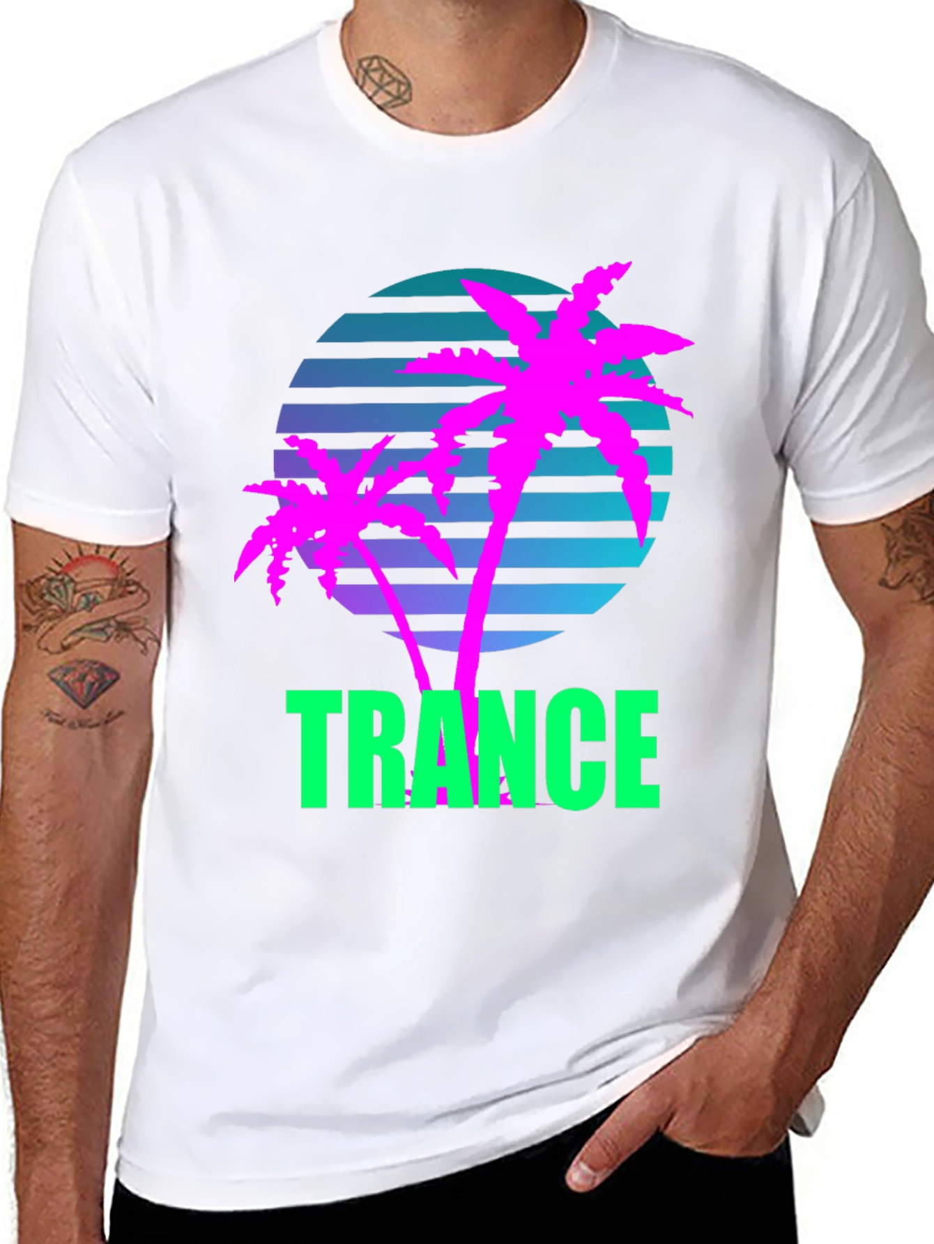 Retro Trance Palm Tree T-Shirt