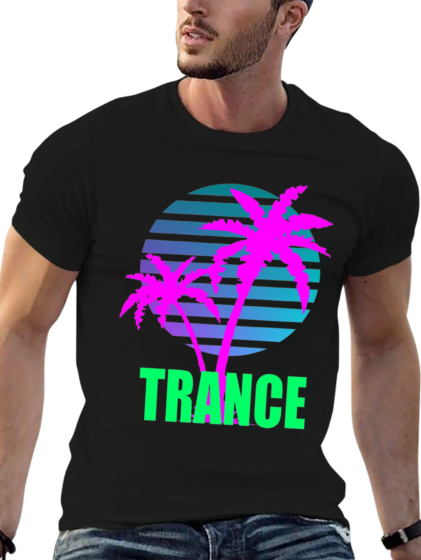Retro Trance Palm Tree T-Shirt