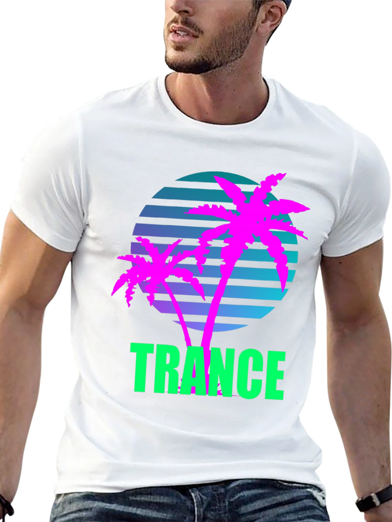Retro Trance Palm Tree T-Shirt