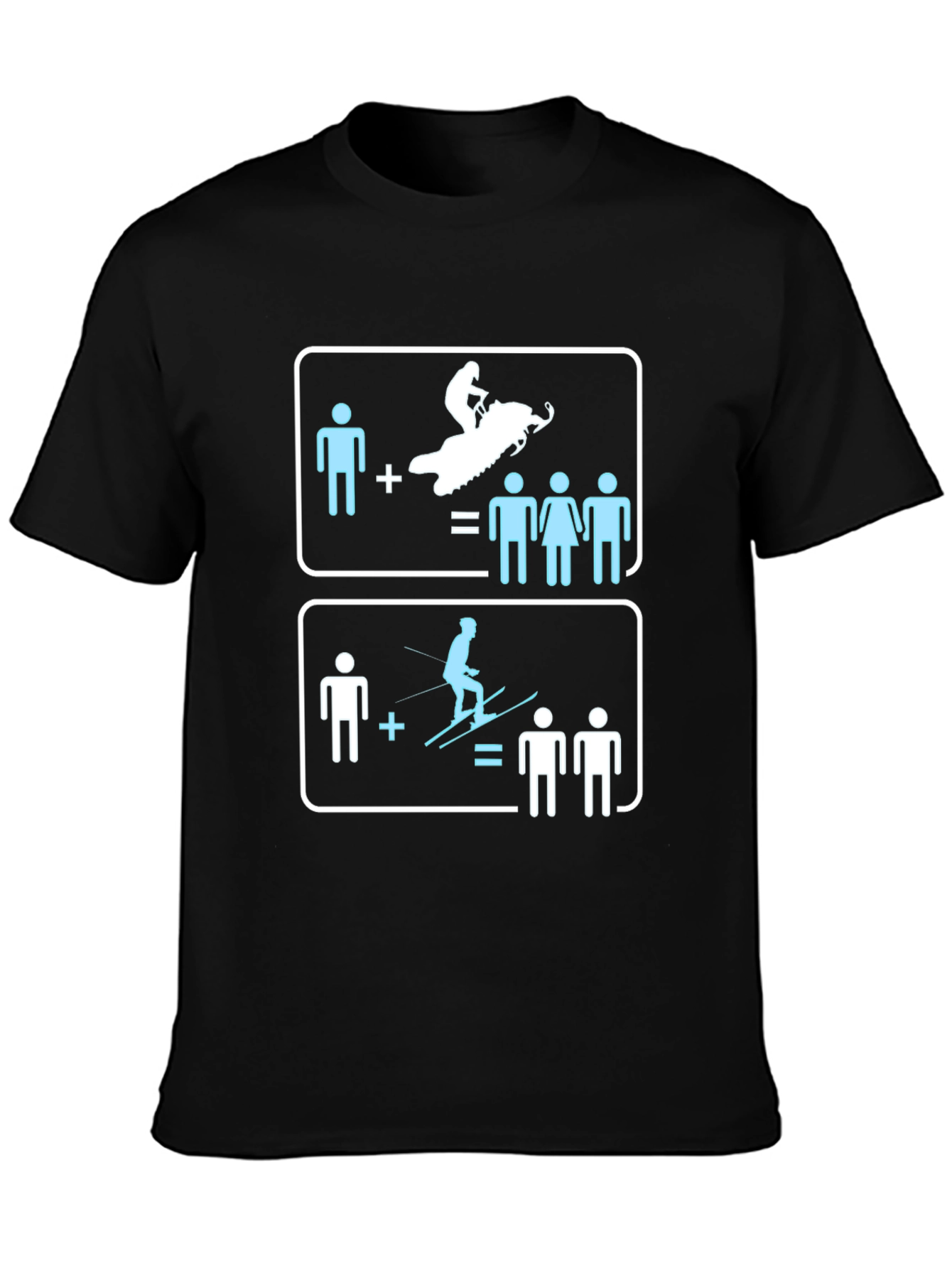 Snowmobile and Ski Equation T-Shirt