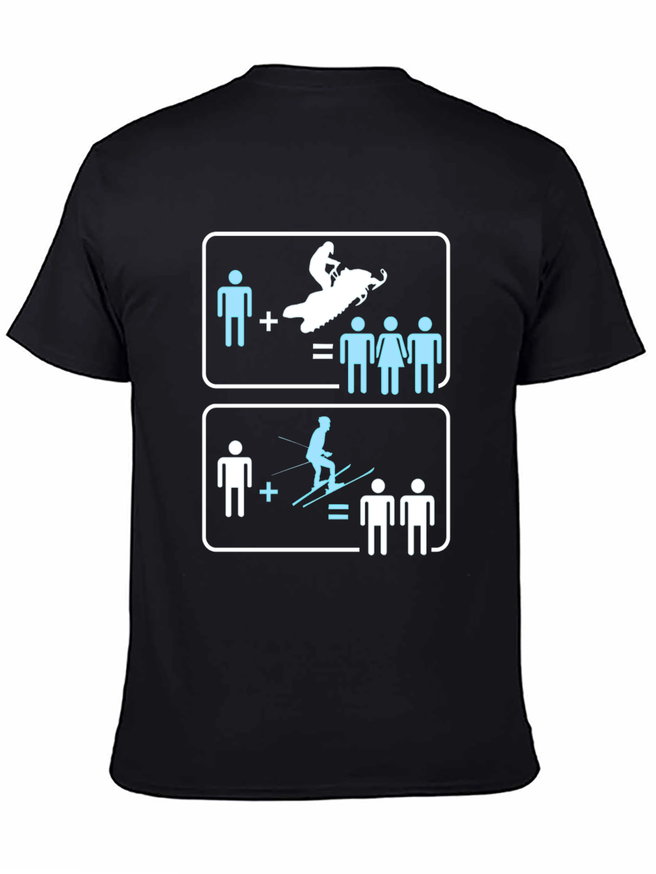 Snowmobile and Ski Equation T-Shirt