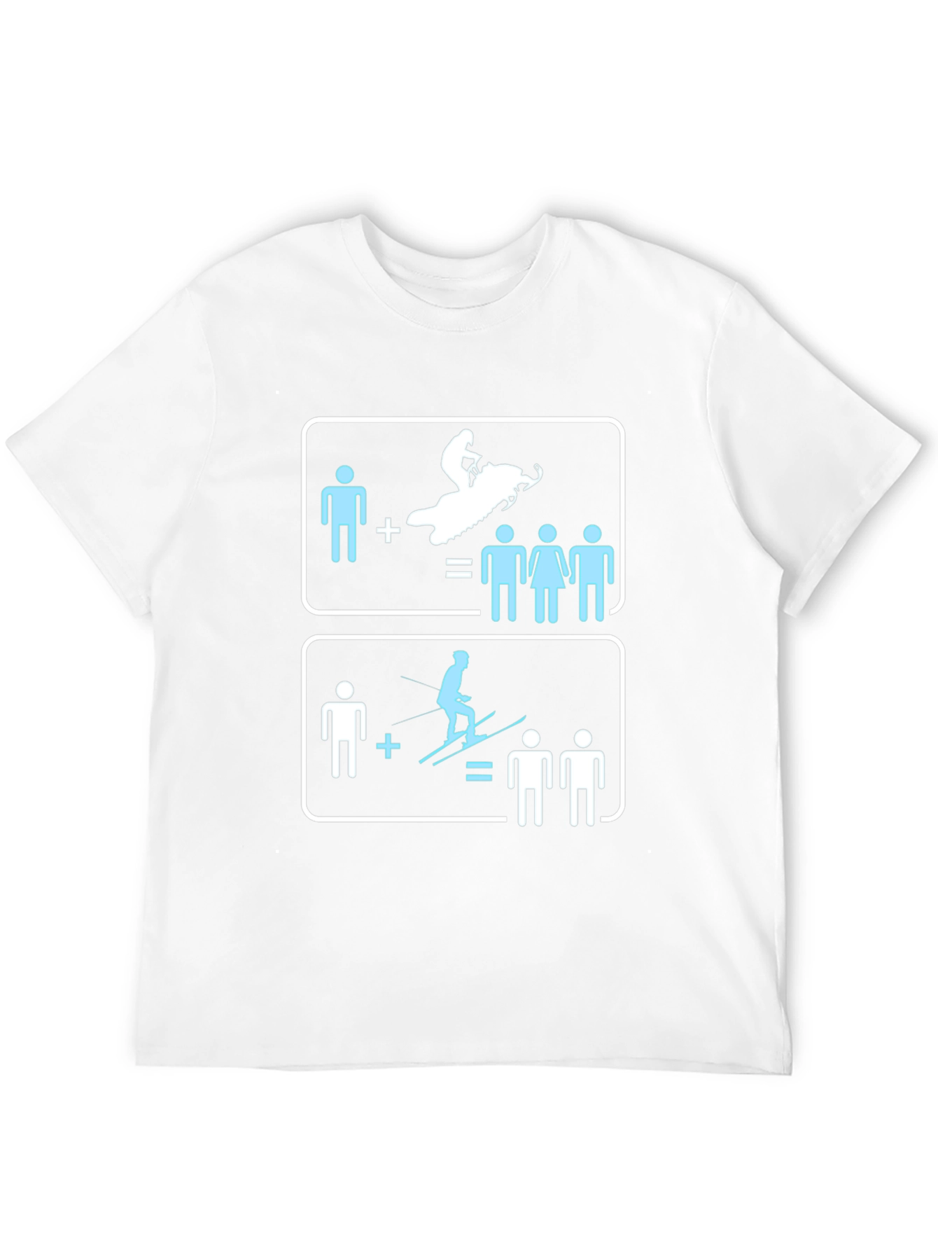 Snowmobile and Ski Equation T-Shirt