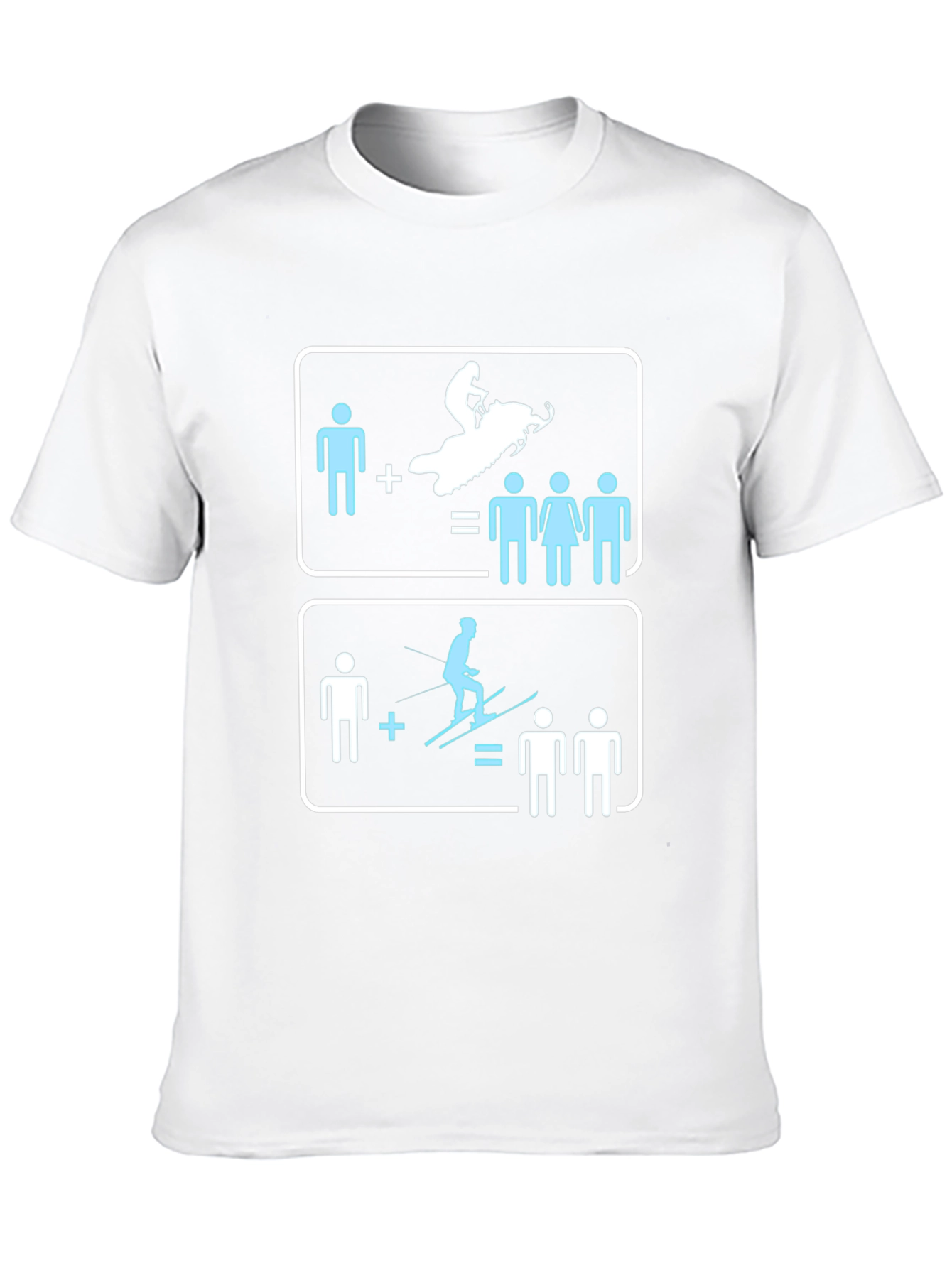 Snowmobile and Ski Equation T-Shirt