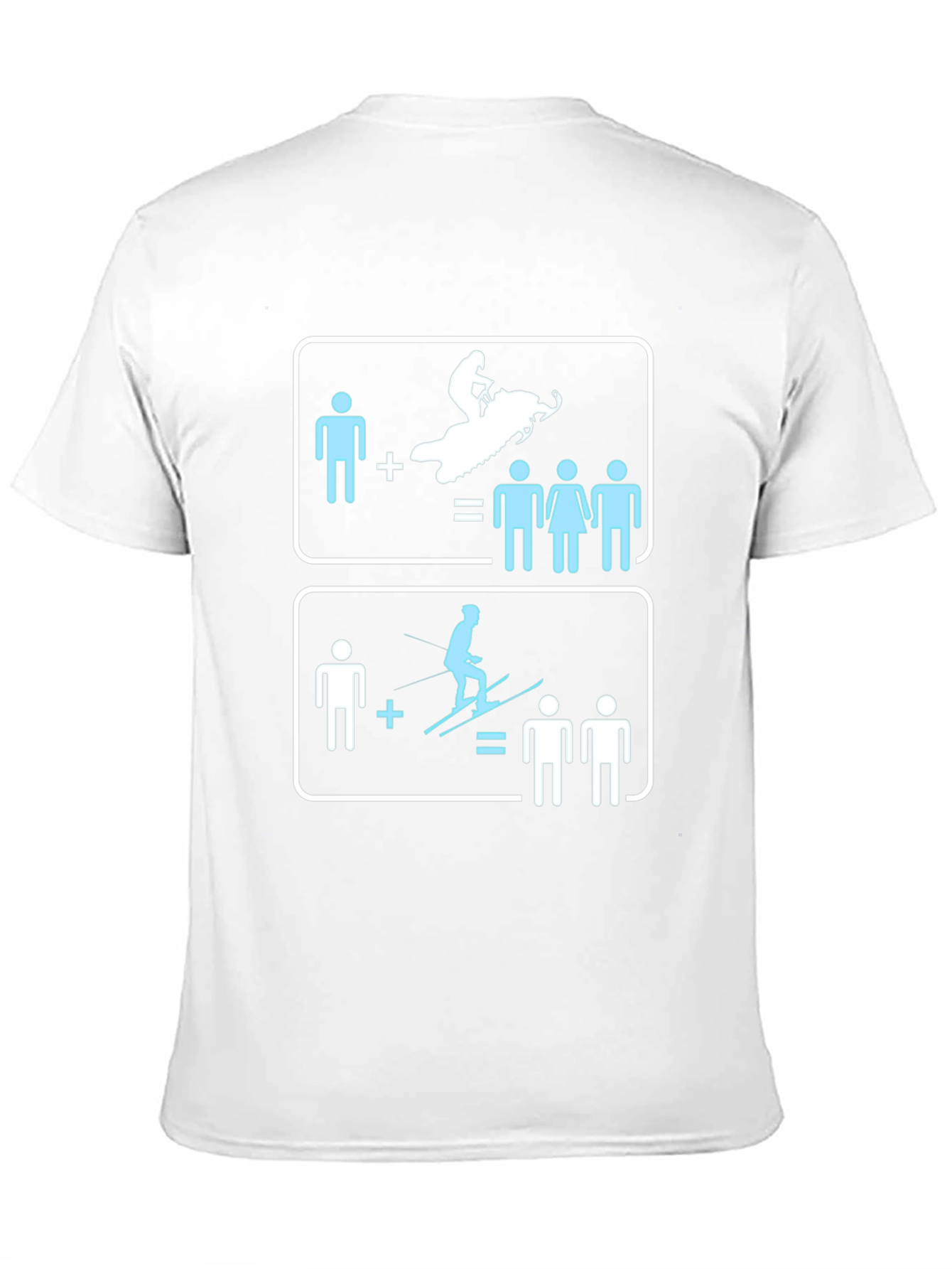 Snowmobile and Ski Equation T-Shirt