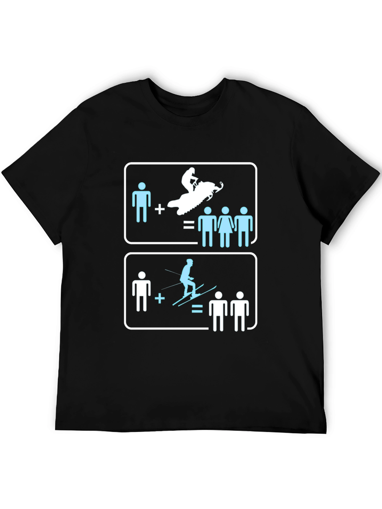 Snowmobile and Ski Equation T-Shirt