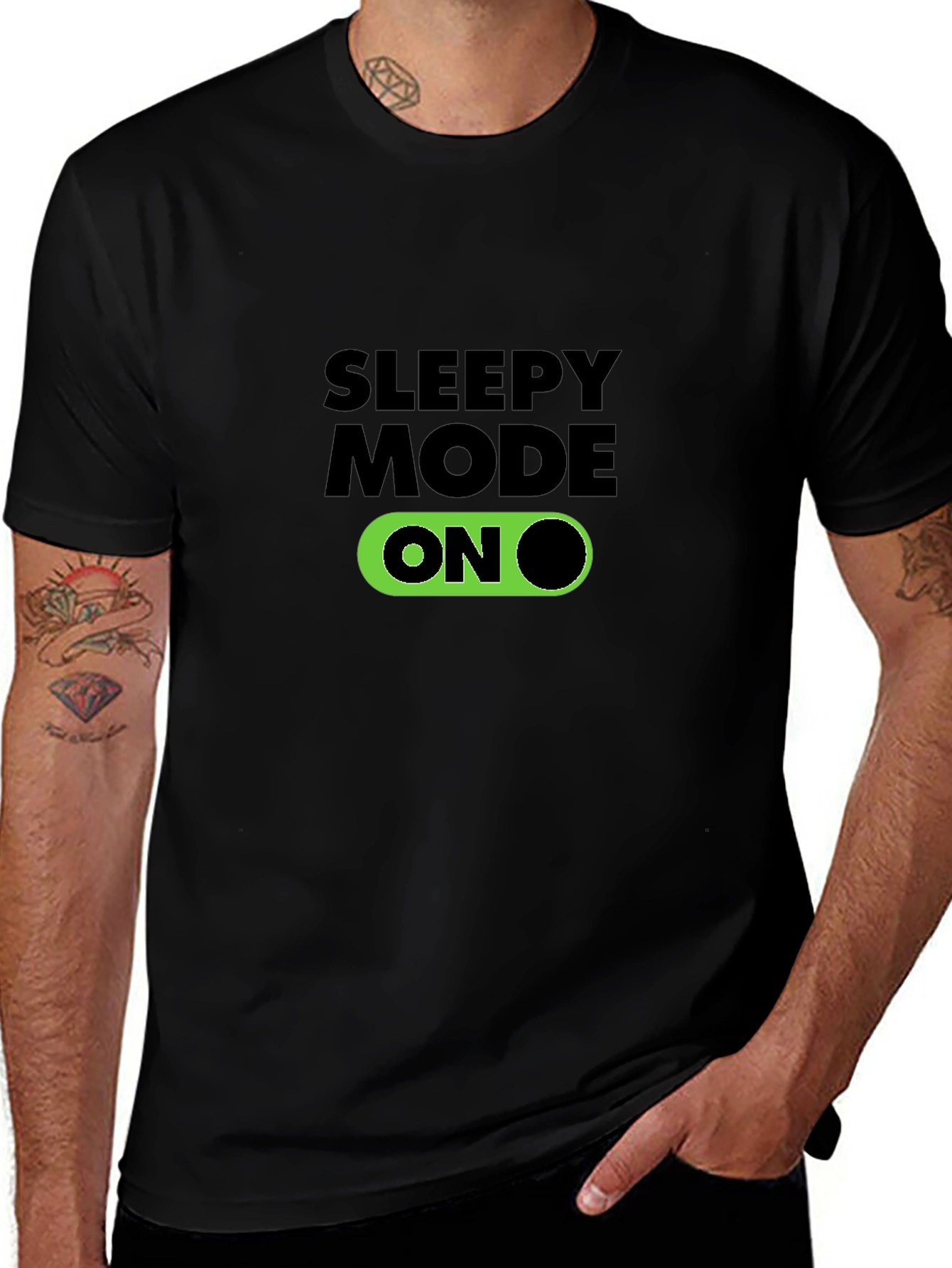 Sleepy Mode On Graphic T-Shirt - Black