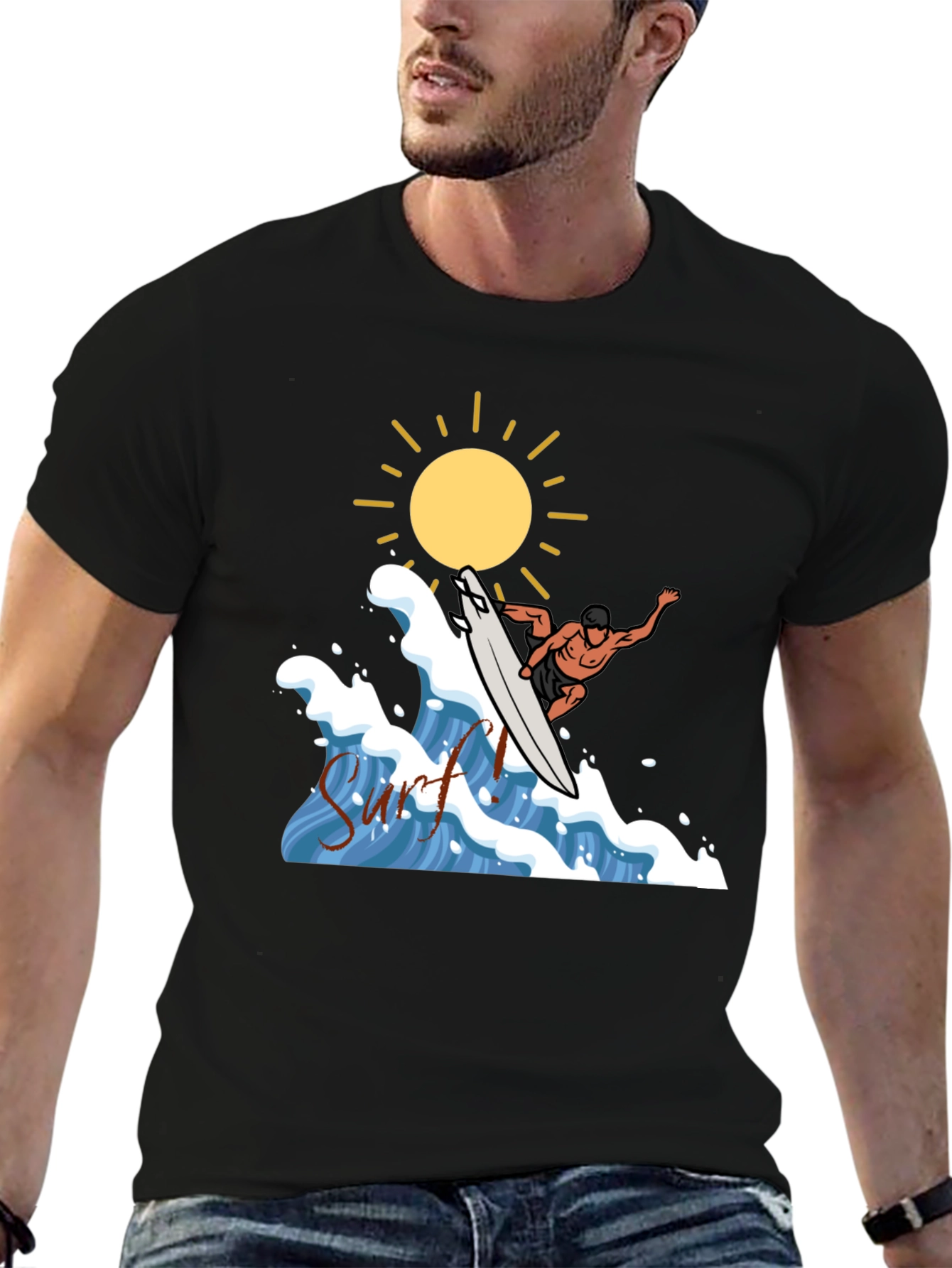 Surfs Up Graphic Tee - Black