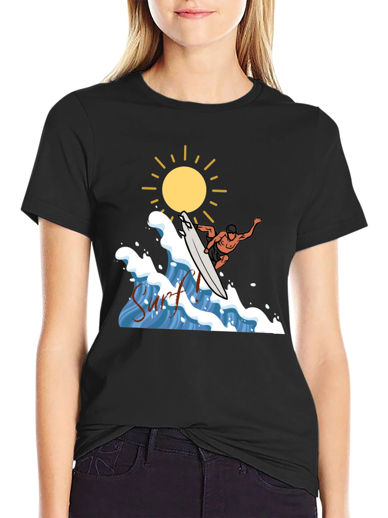 Surfs Up Graphic Tee - Black