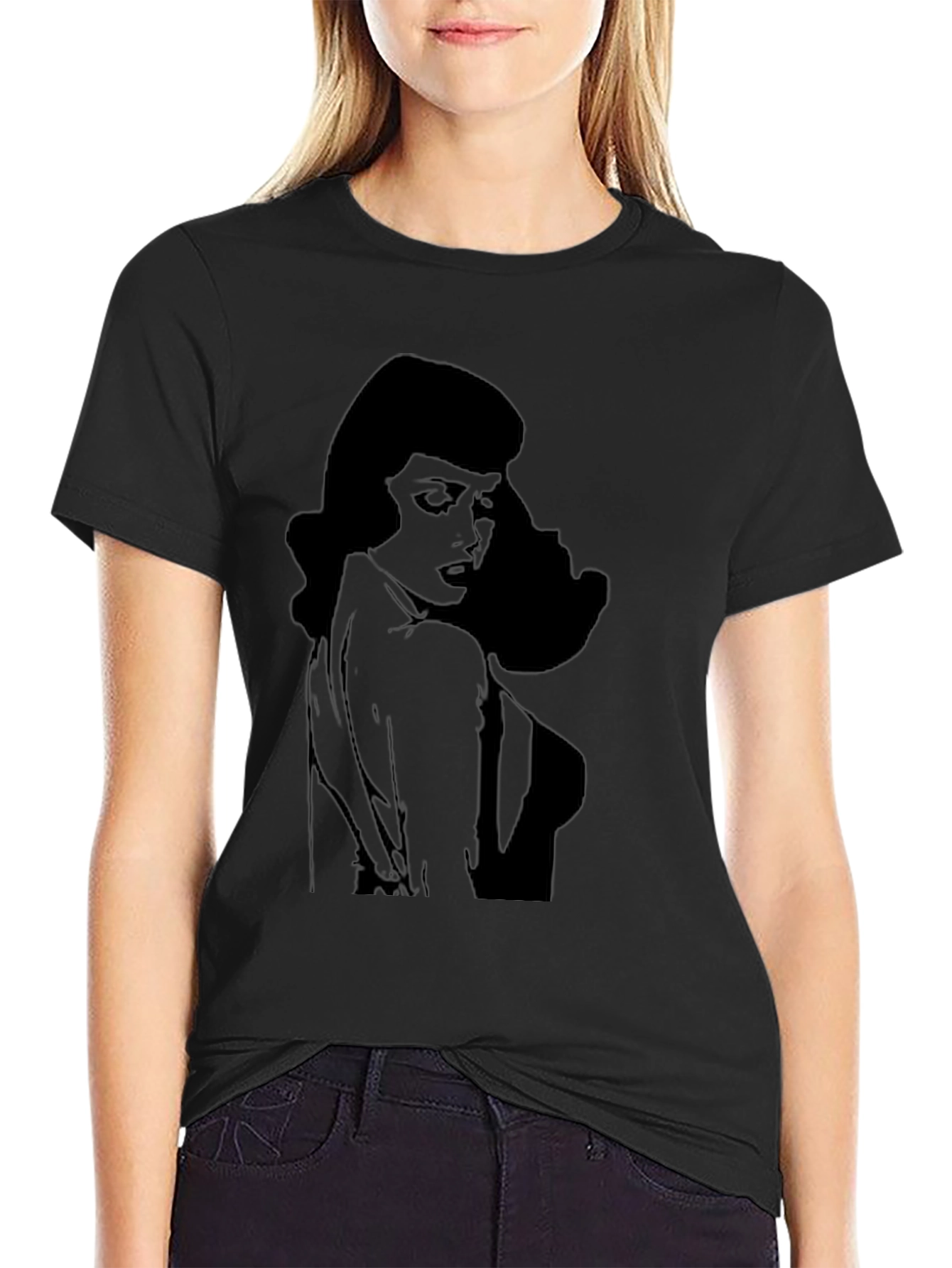 Retro Silhouette Graphic T-Shirt - Black