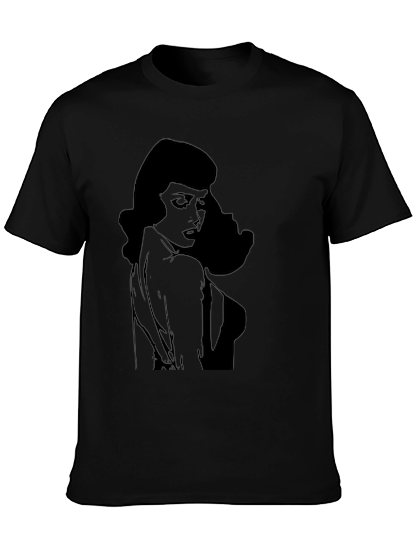 Retro Silhouette Graphic T-Shirt - Black