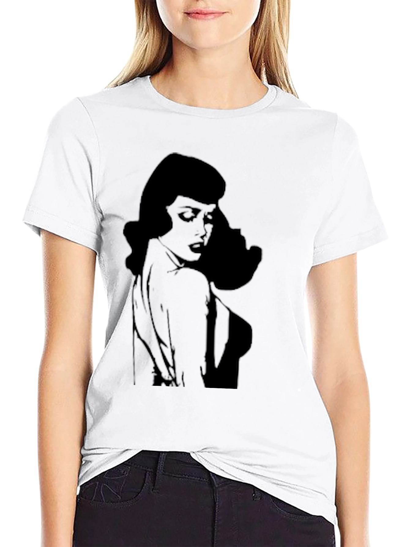 Retro Silhouette Graphic T-Shirt - Black