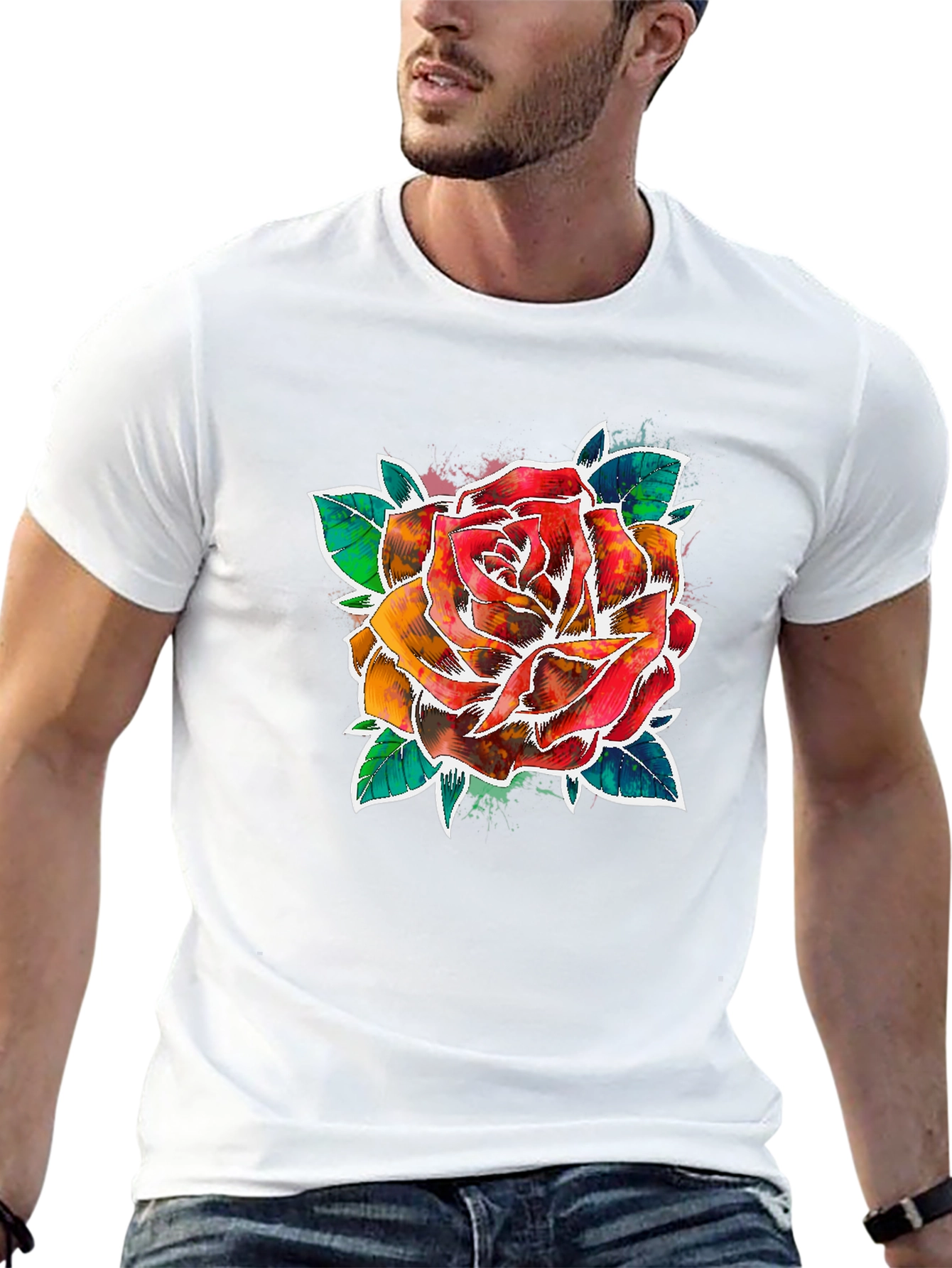 Watercolor Rose Graphic Tee