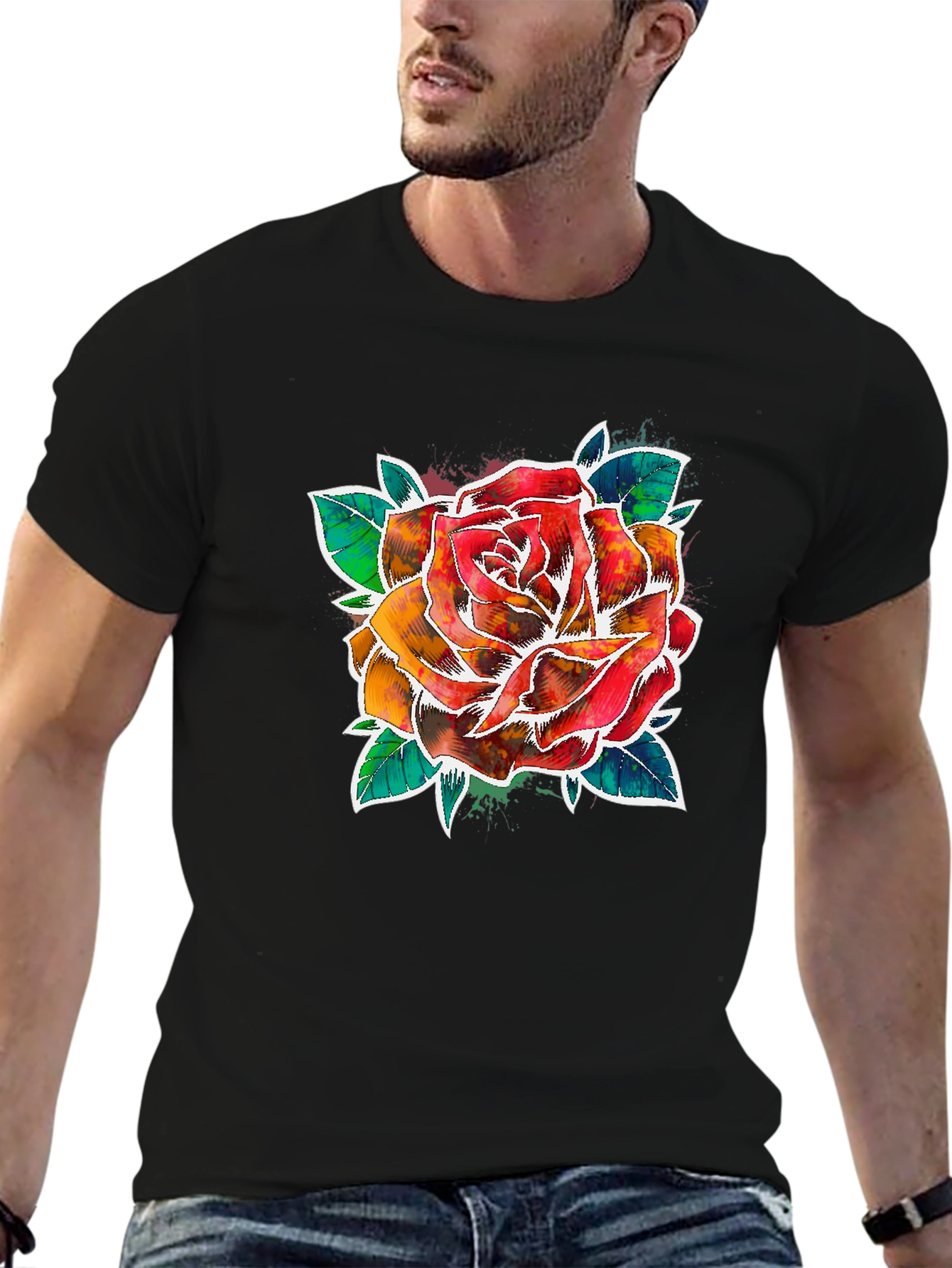 Watercolor Rose Graphic Tee