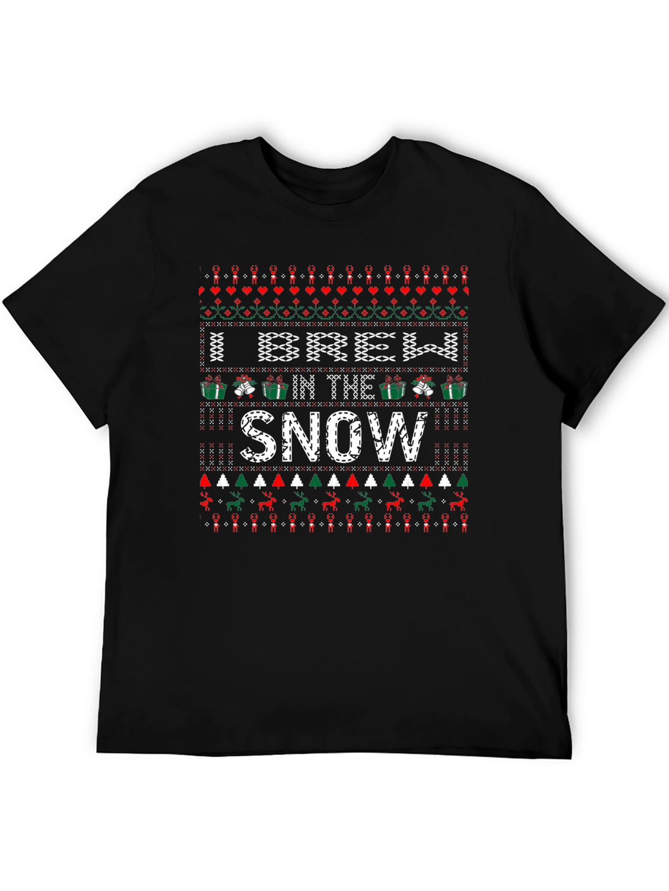 I Brew in the Snow Christmas Pattern T-Shirt