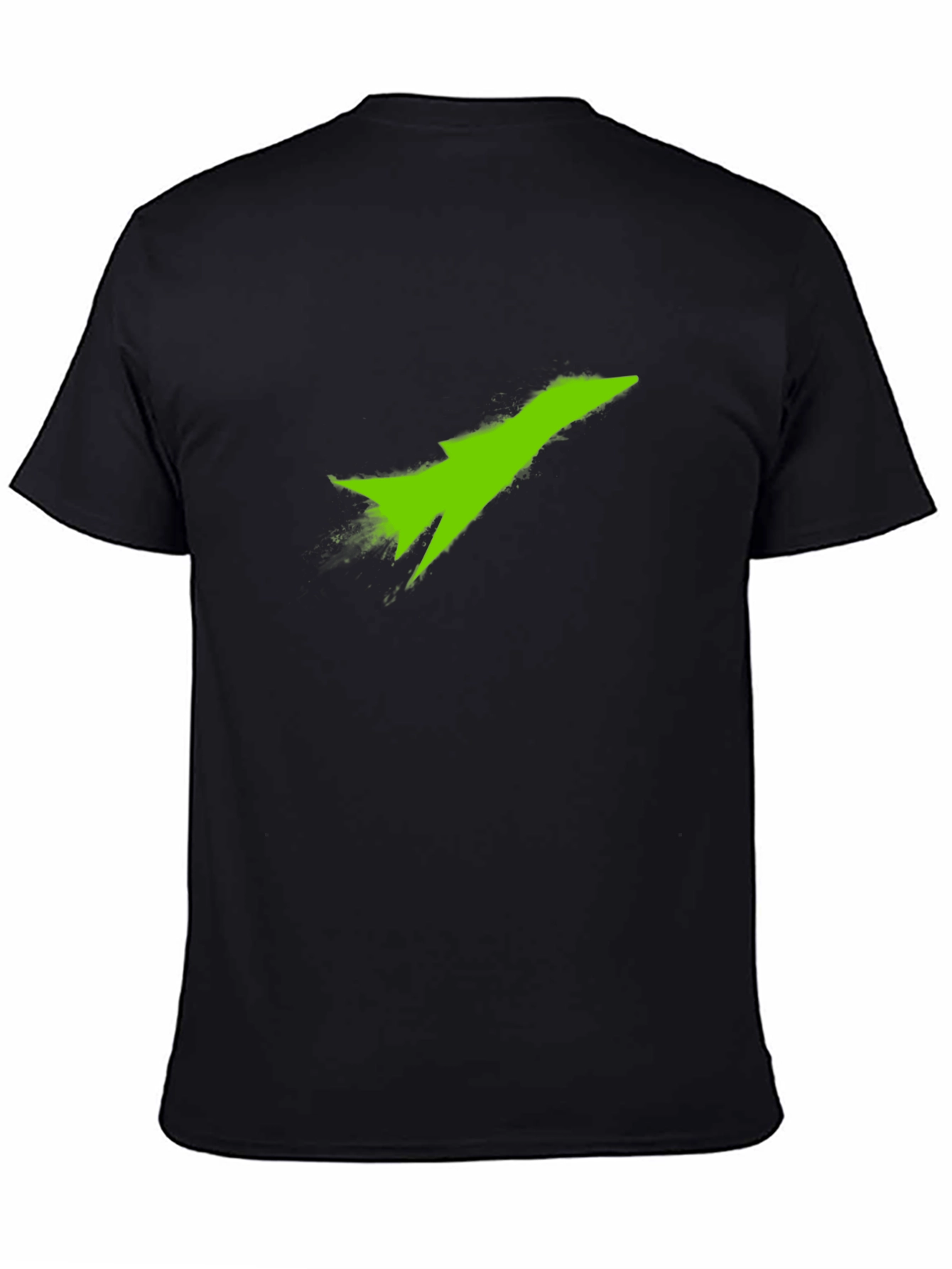 Black T-Shirt with Green Jet Graphic