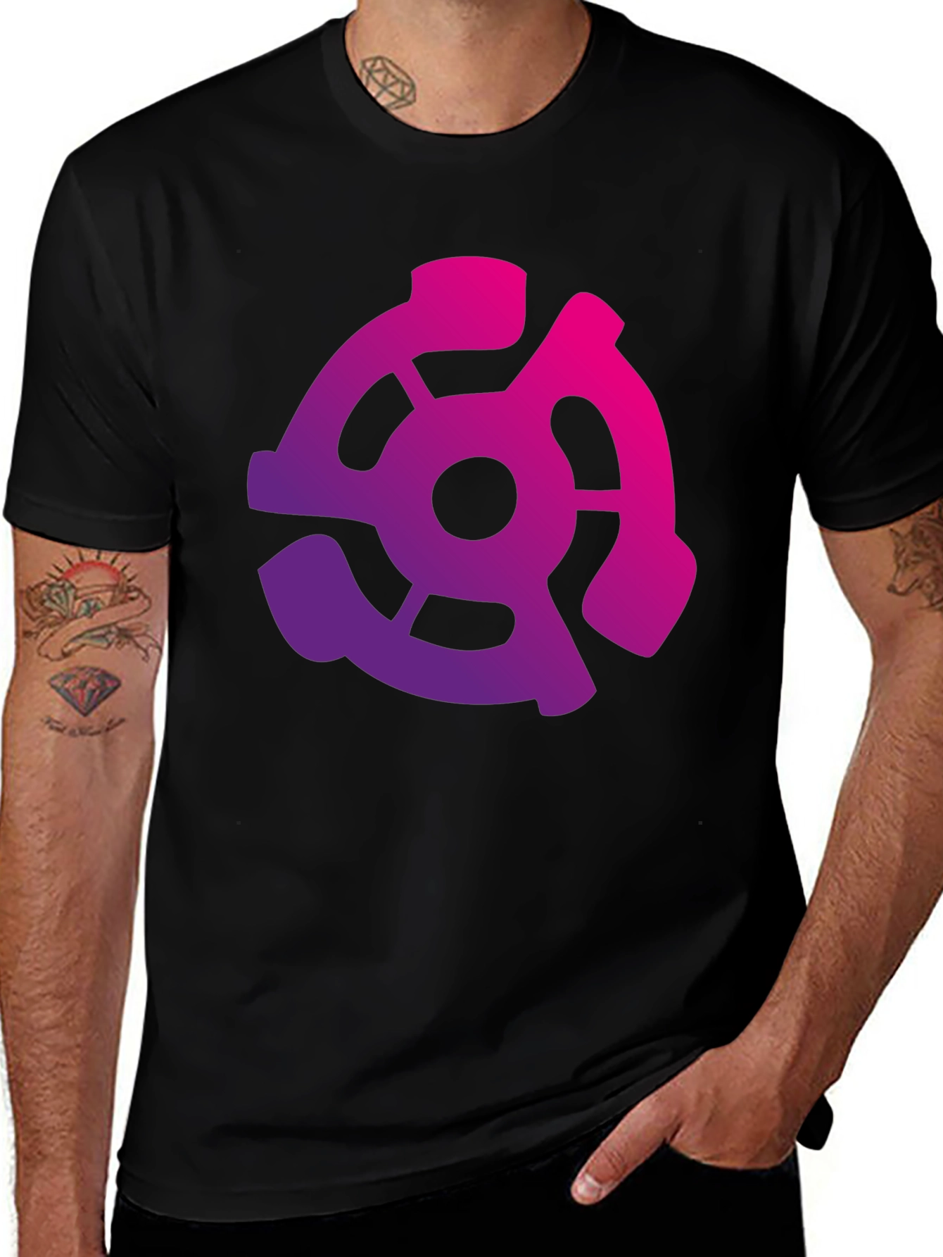Retro Vinyl Record Adapter Graphic Tee