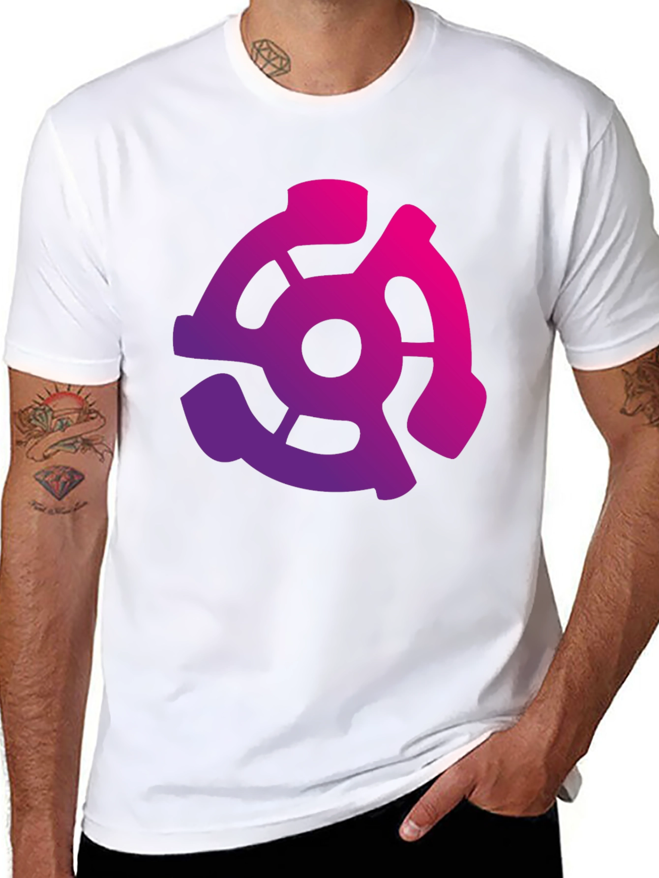 Retro Vinyl Record Adapter Graphic Tee