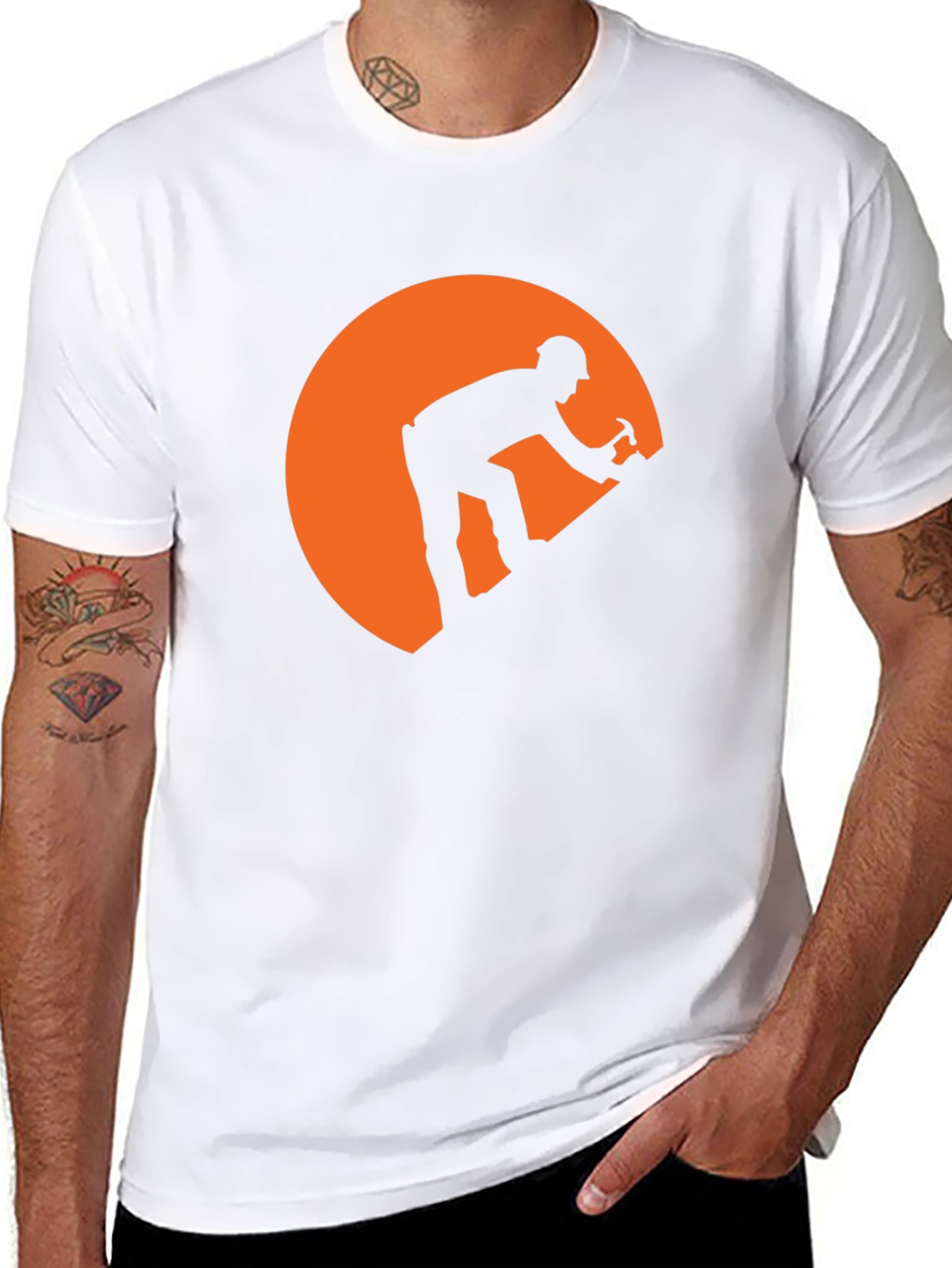 Miner Silhouette Graphic Tee - Black