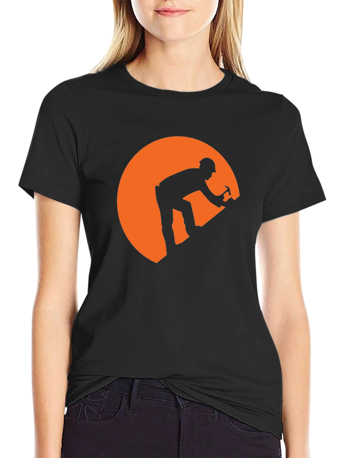 Miner Silhouette Graphic Tee - Black