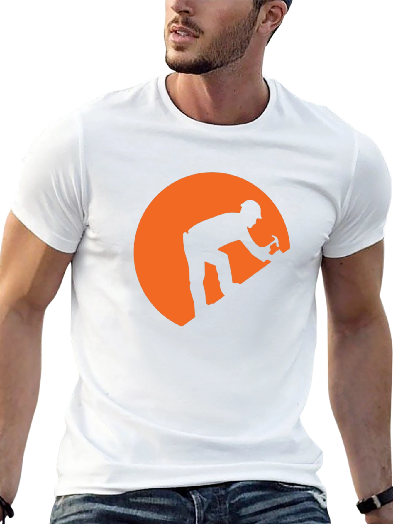 Miner Silhouette Graphic Tee - Black