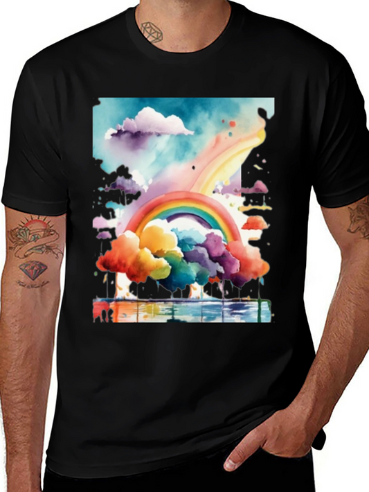 Rainbow Watercolor Graphic Tee - Unisex
