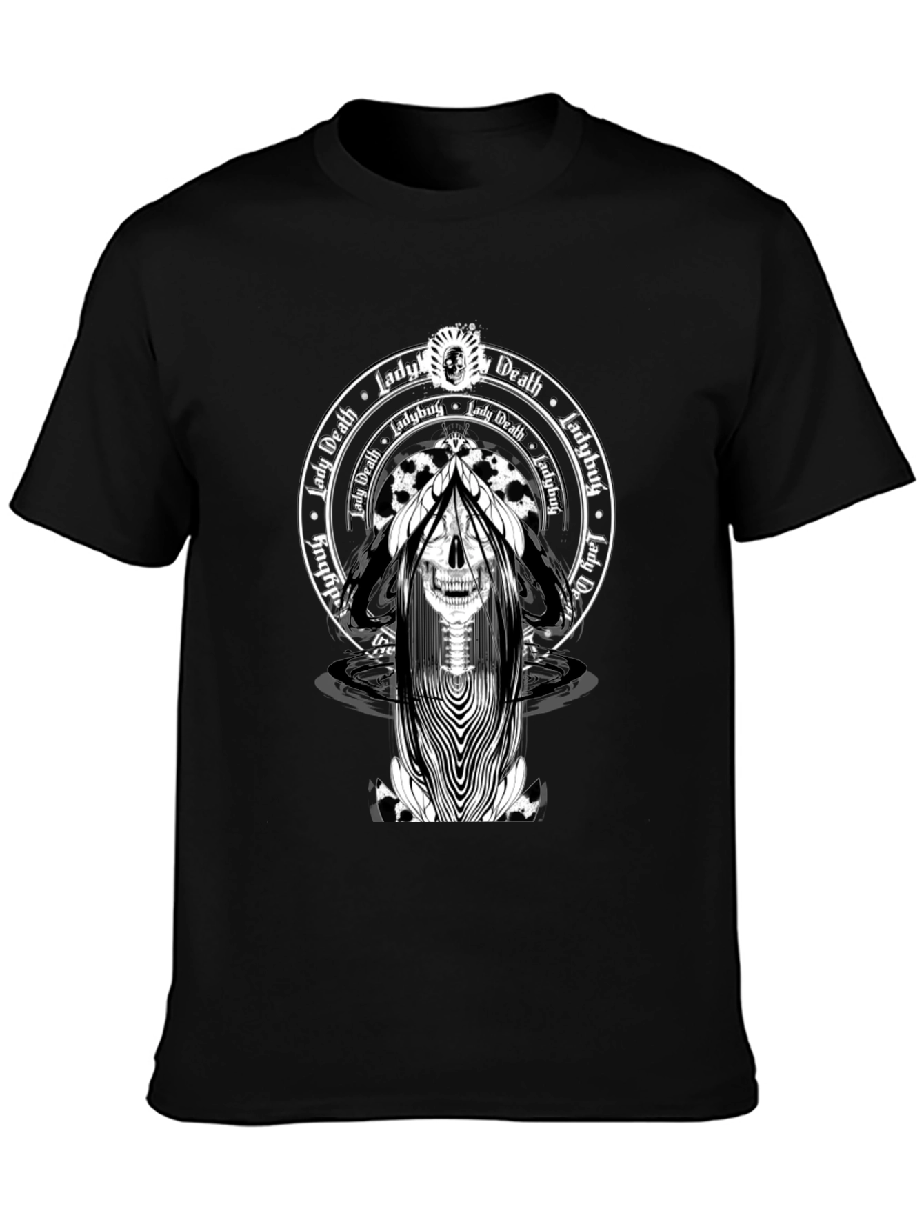 Lady Death Skull Graphic Tee - Black