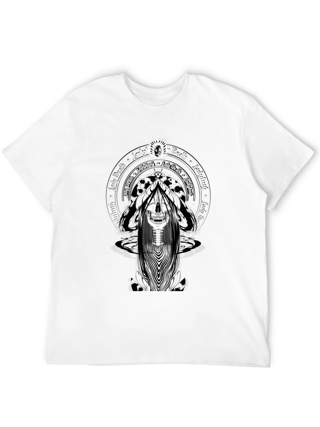 Lady Death Skull Graphic Tee - Black