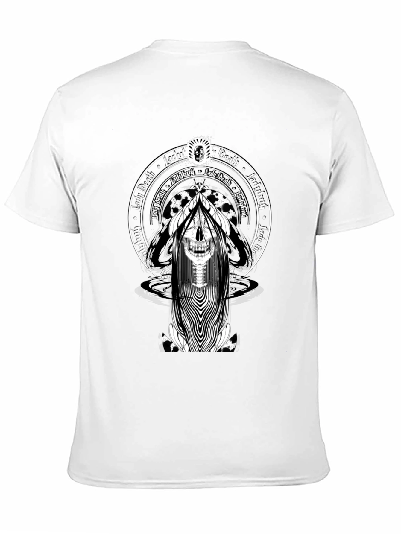 Lady Death Skull Graphic Tee - Black