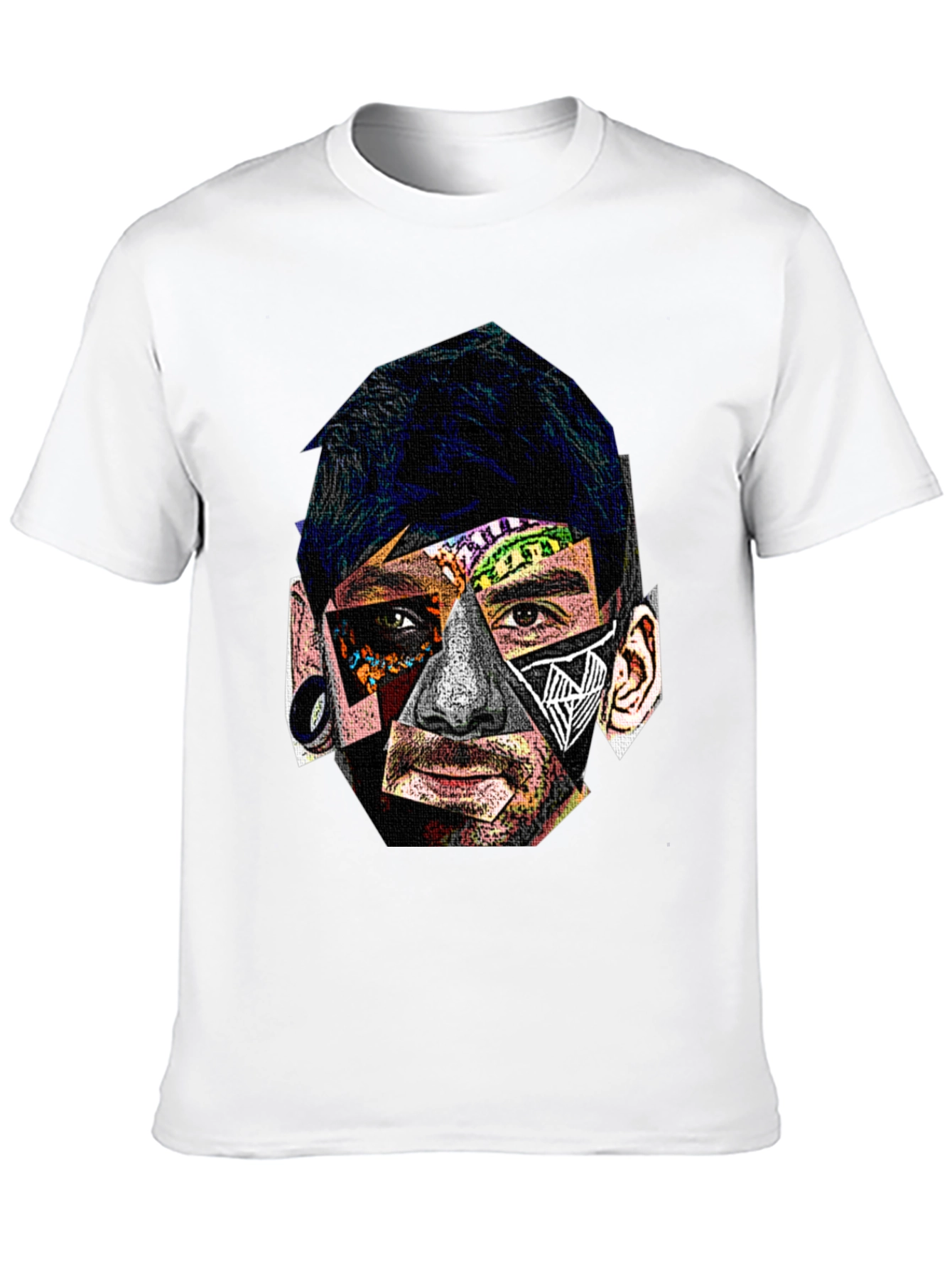 Abstract Portrait Graphic Black T-Shirt