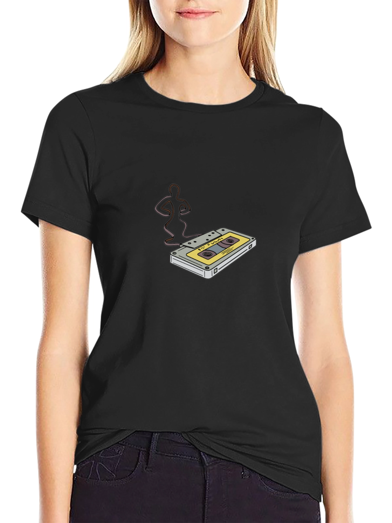 Cassette Tape Graphic Black T-Shirt