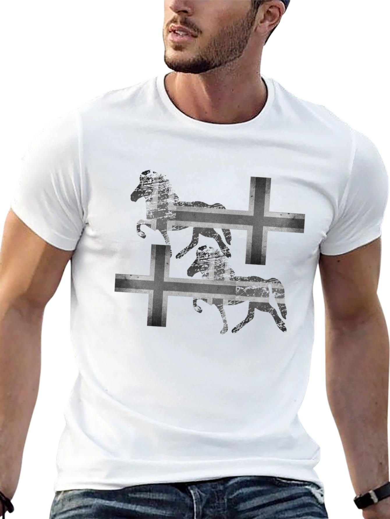 Icelandic Horse Flag Graphic Tee - Black