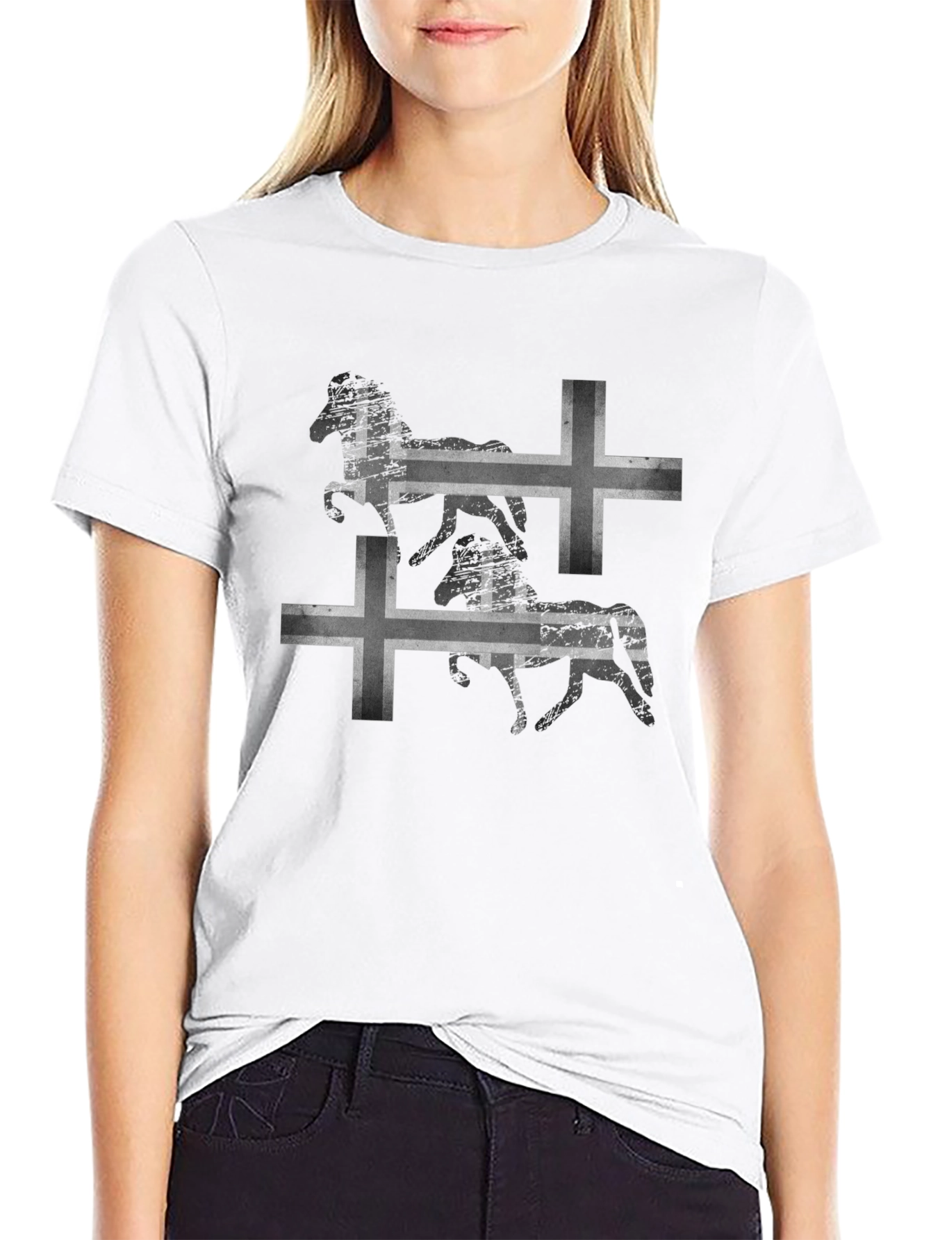 Icelandic Horse Flag Graphic Tee - Black