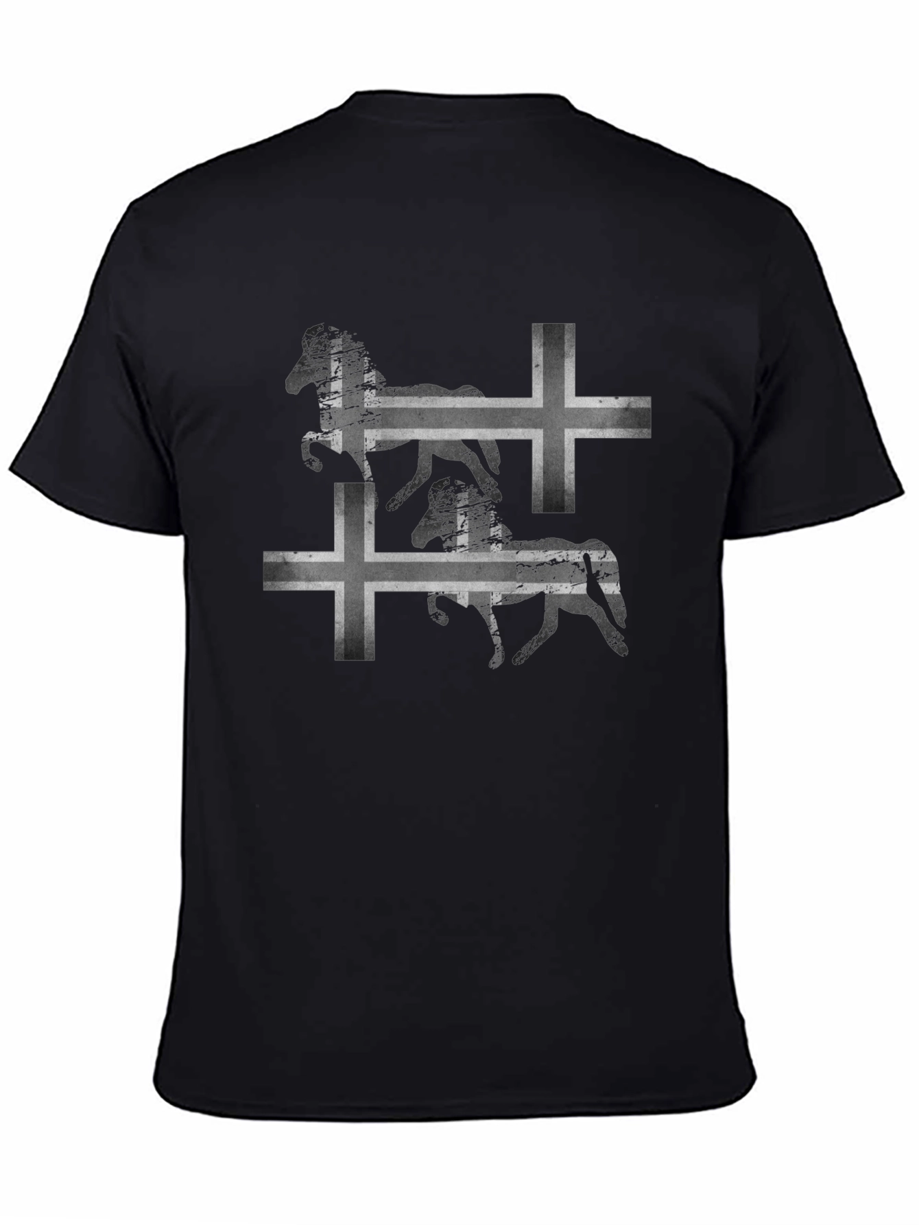 Icelandic Horse Flag Graphic Tee - Black