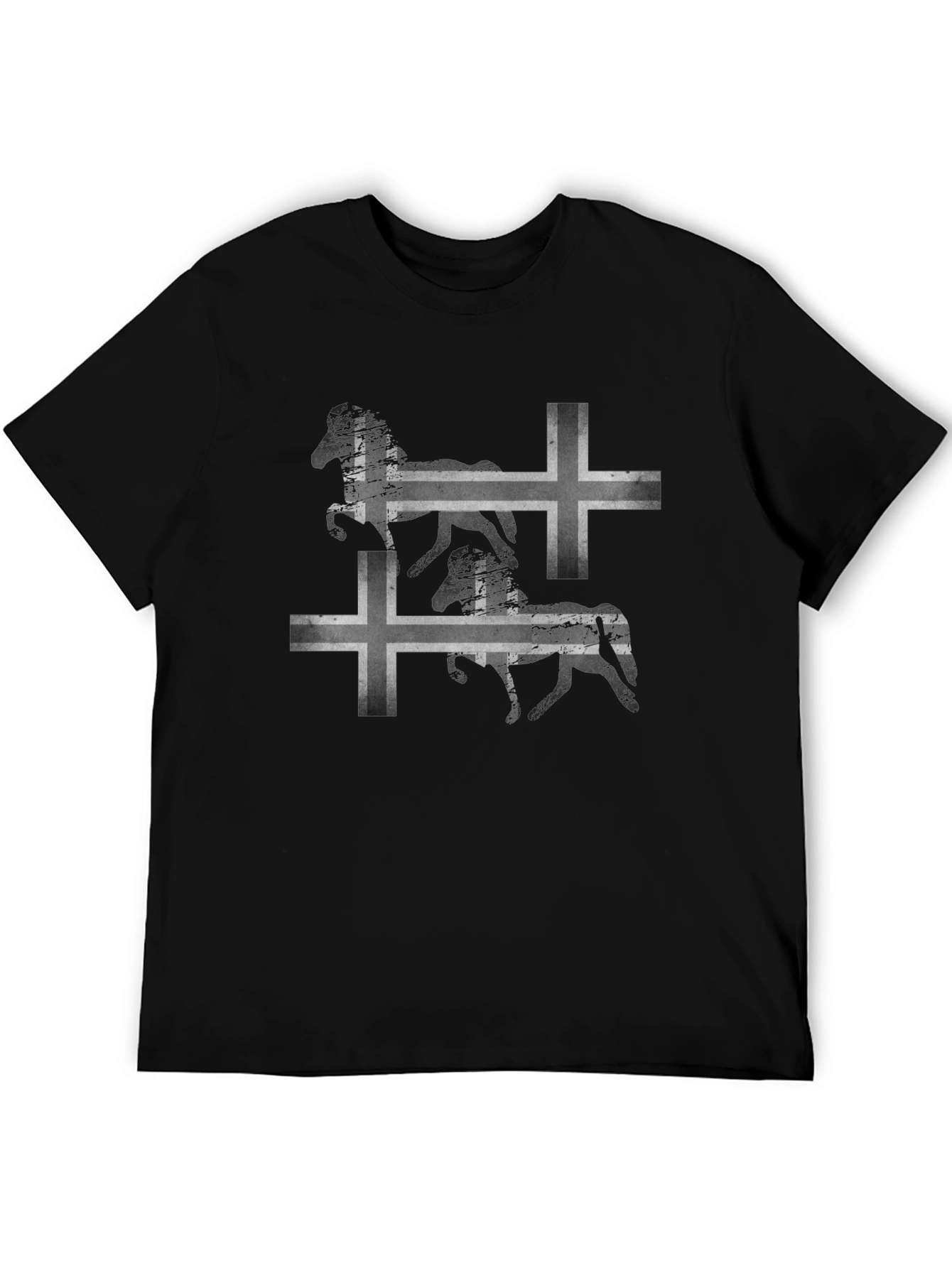 Icelandic Horse Flag Graphic Tee - Black
