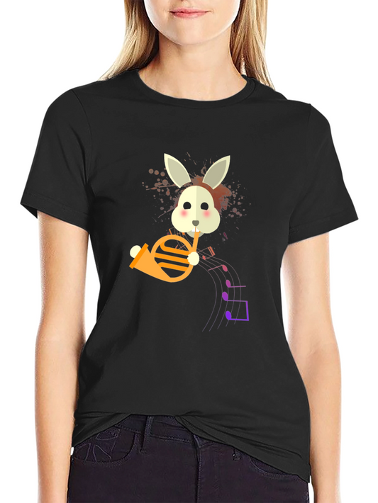 Bunny French Horn Player Graphic T-Shirt