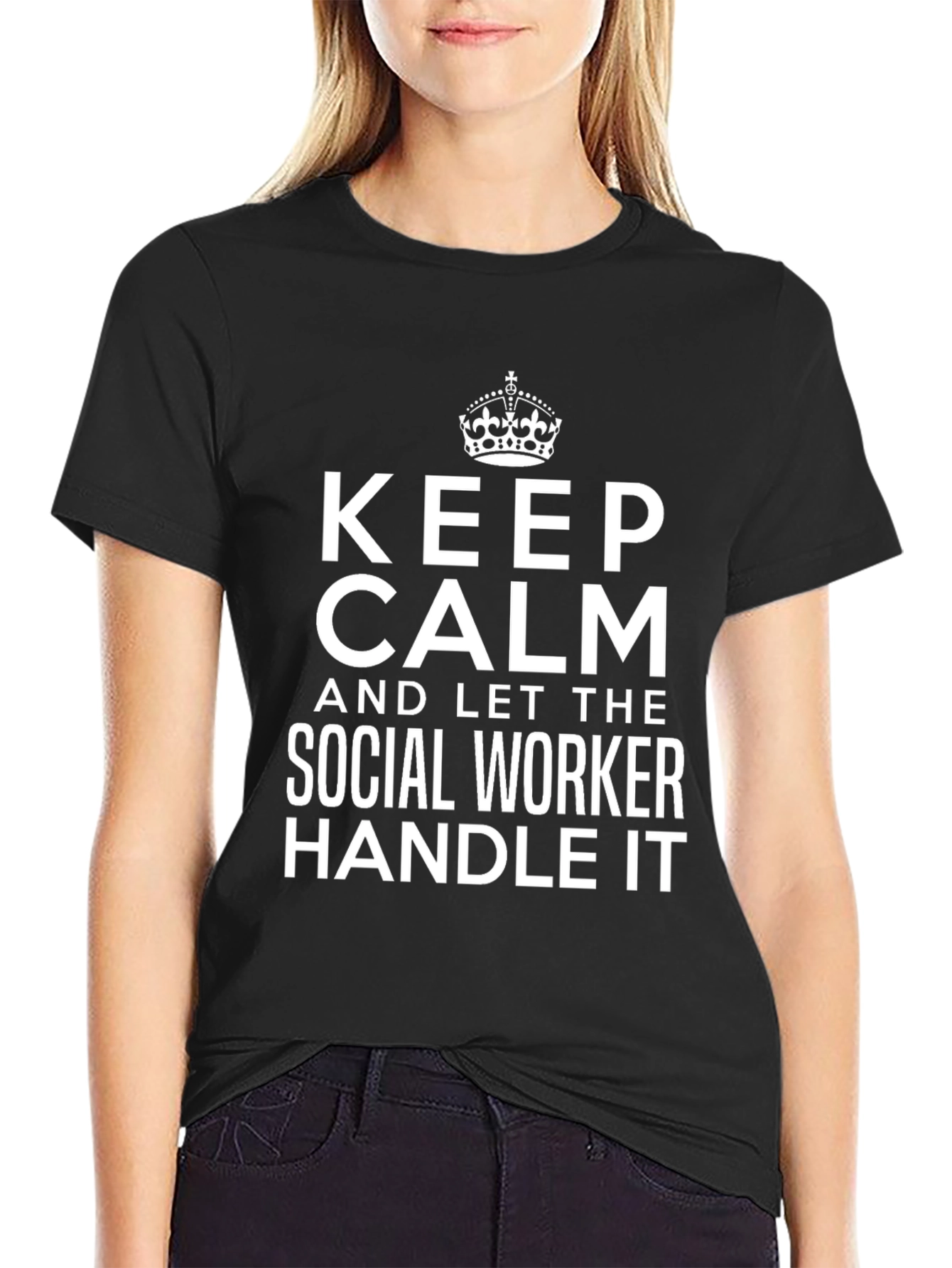 Keep Calm Social Worker T-Shirt - Black