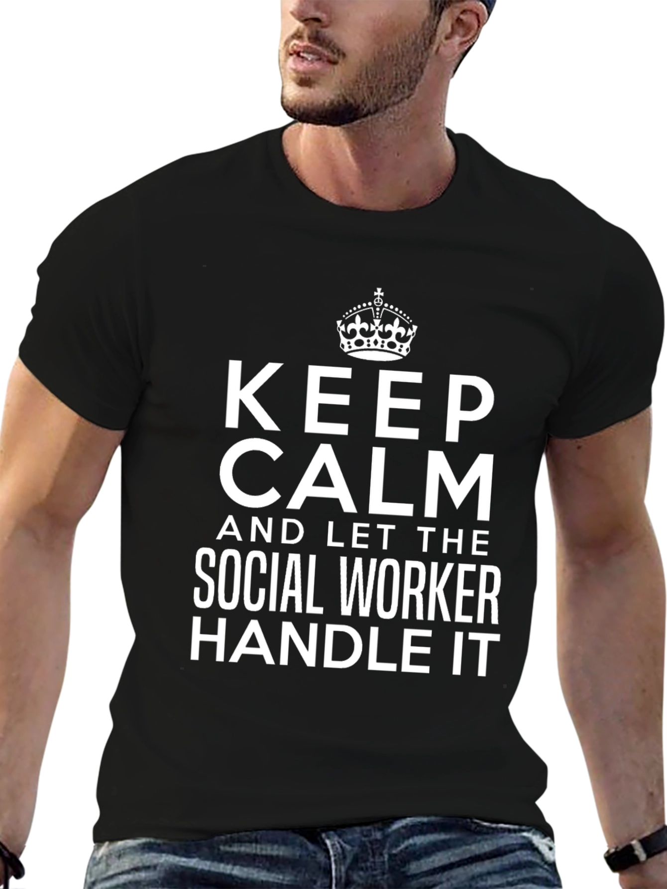 Keep Calm Social Worker T-Shirt - Black