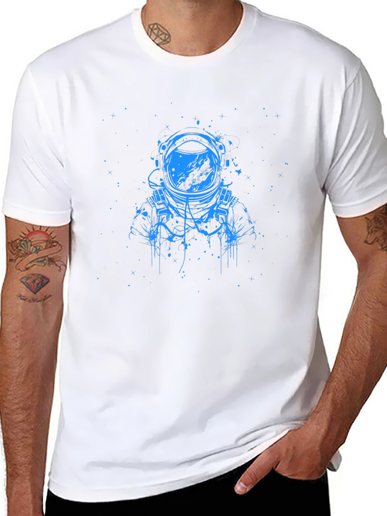 Astronaut Graphic T-Shirt - Black Cotton Tee