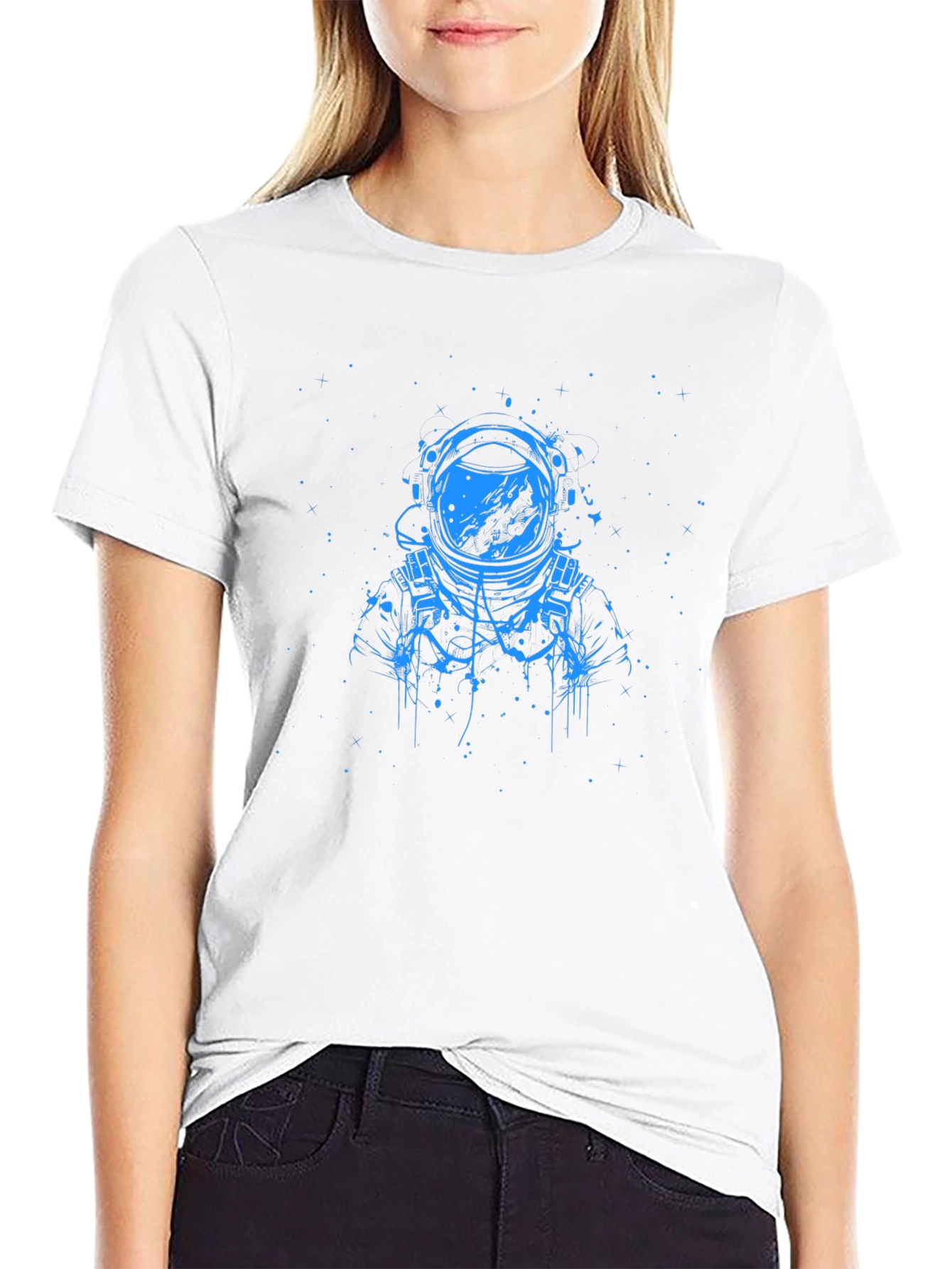 Astronaut Graphic T-Shirt - Black Cotton Tee