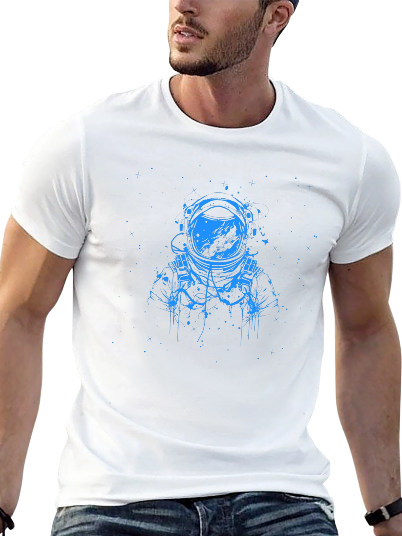 Astronaut Graphic T-Shirt - Black Cotton Tee