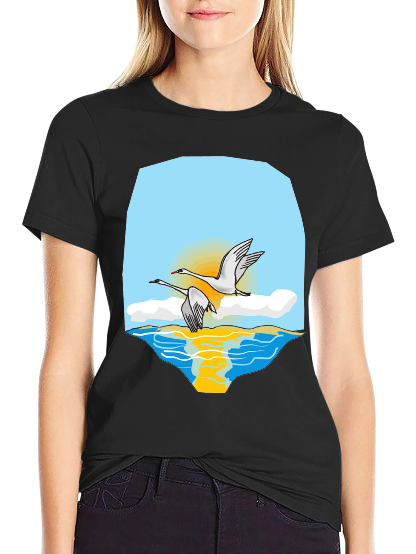 Swan Lake Graphic Tee - Stylish & Comfortable