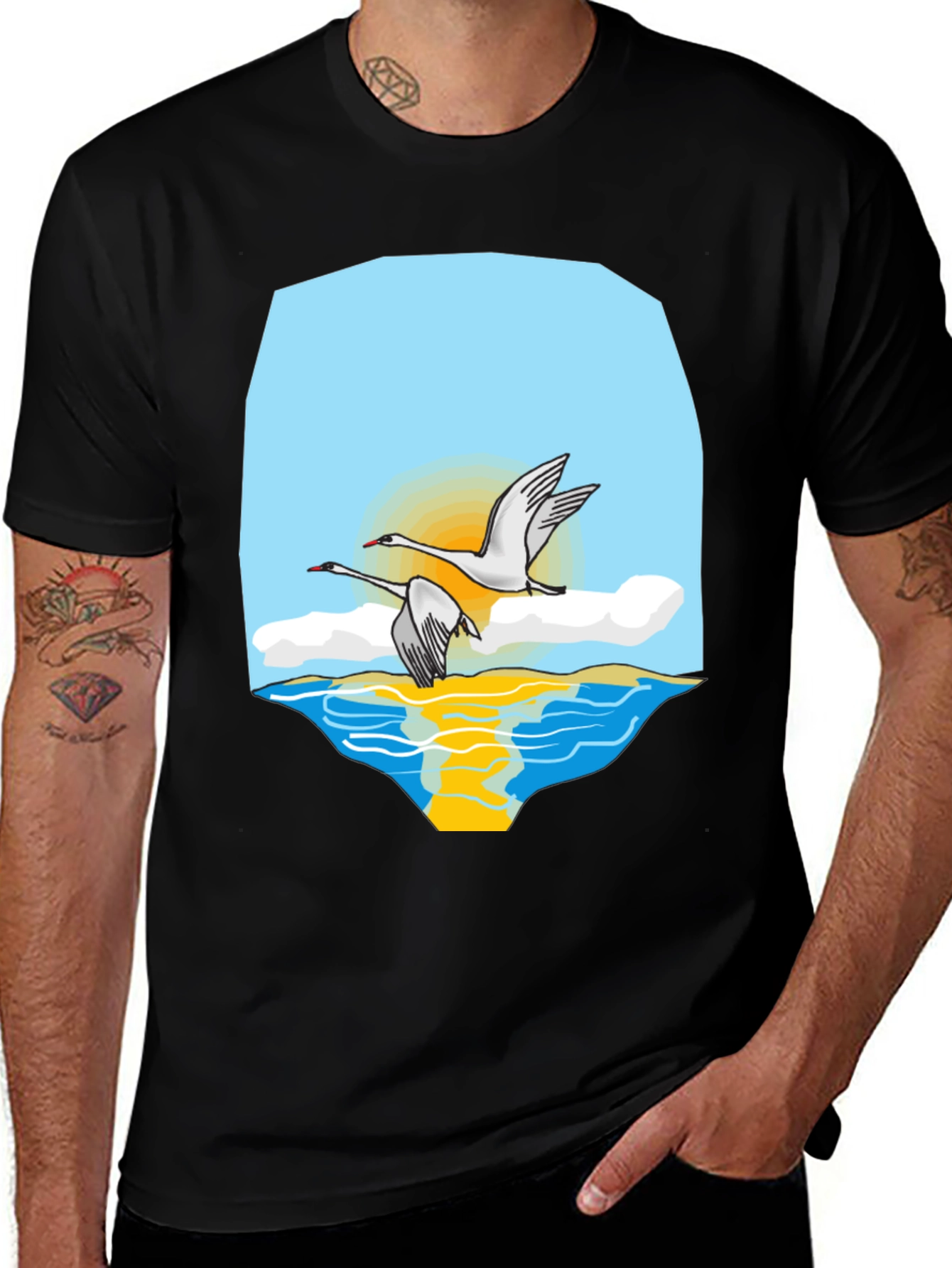 Swan Lake Graphic Tee - Stylish & Comfortable