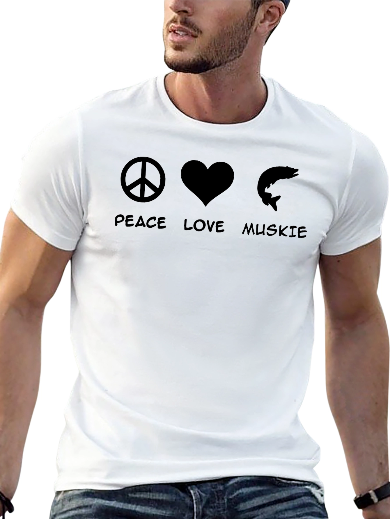 Peace Love Muskie Graphic Tee - Soft Cotton T-Shirt