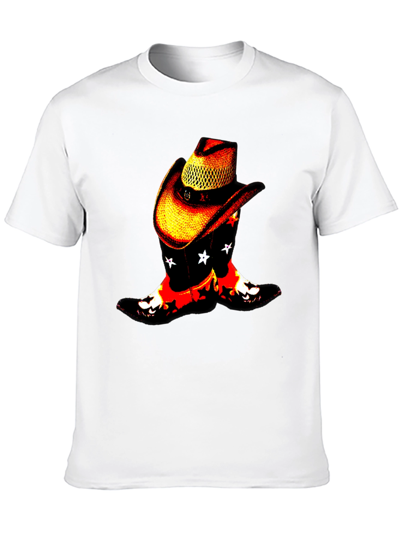 Cowboy Boots & Hat Graphic Tee - Western Style